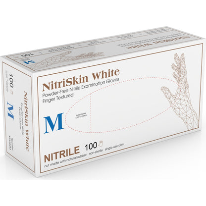 Medgluv NitriSkin White Nitrile Exam Gloves - 3.5 mil Powder-Free