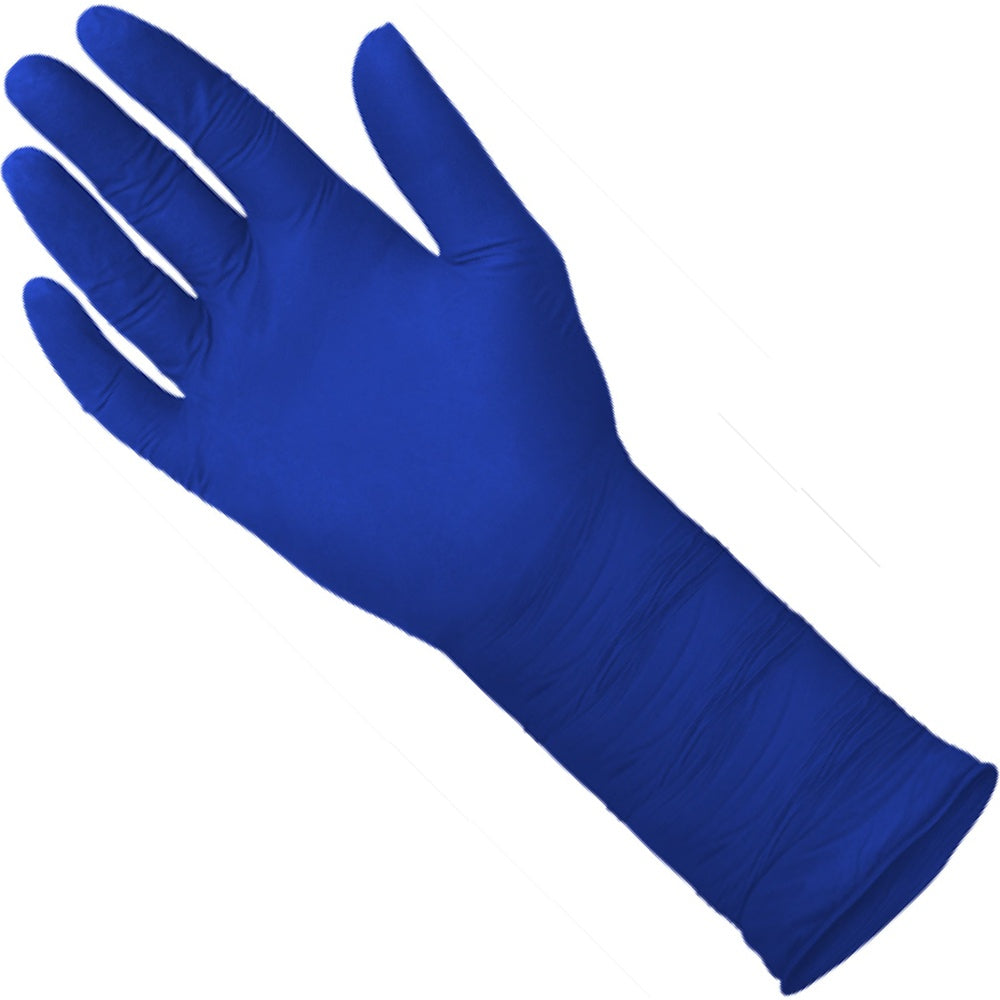Medgluv NitriSkin XP Violet Blue Nitrile Exam Gloves - 8.2 mil Powder Free - 12-Inch Extended Cuff