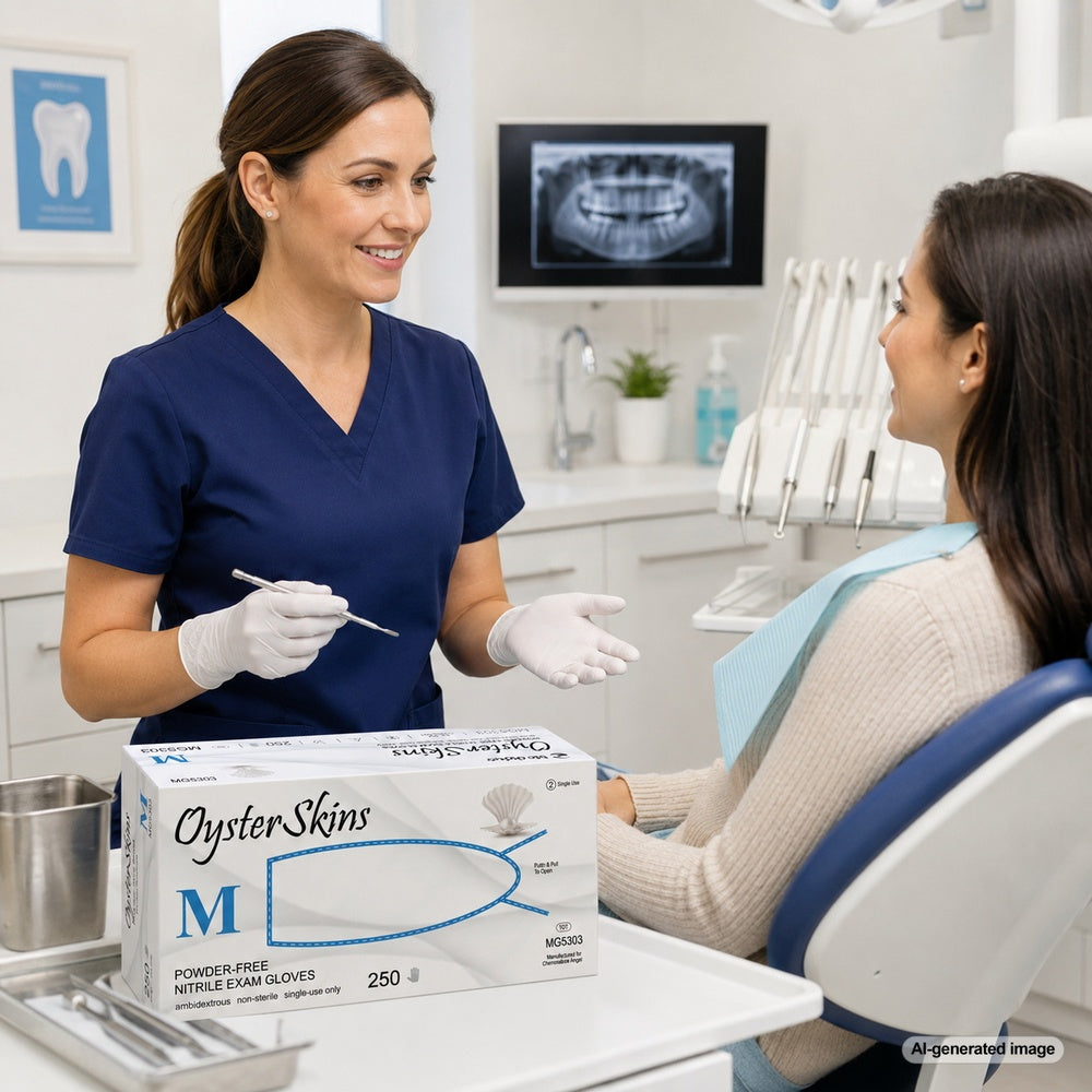 Medgluv OysterSkin 250 Platinum Nitrile Exam Gloves - 3.6 mil Powder-Free