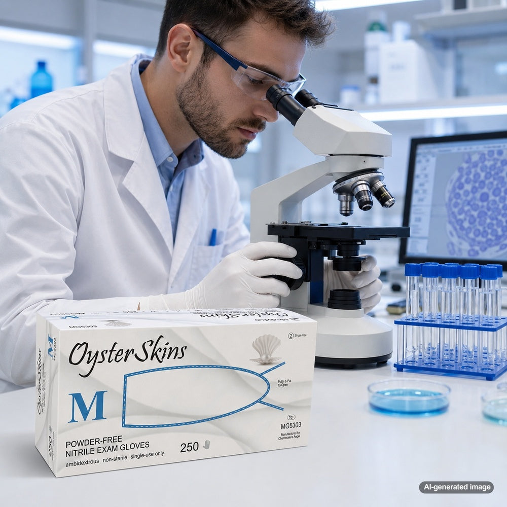 Medgluv OysterSkin 250 Platinum Nitrile Exam Gloves - 3.6 mil Powder-Free