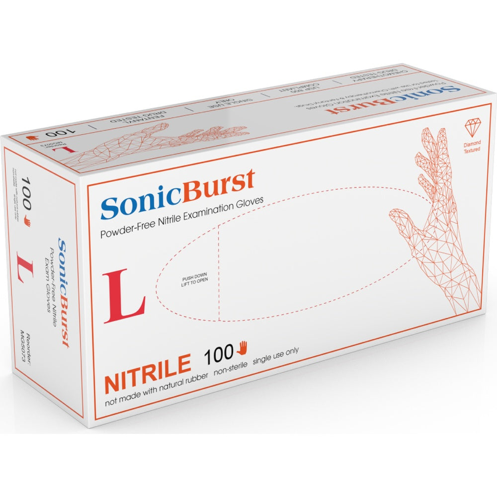 Medgluv SonicBurst Orange Nitrile Exam Gloves - 6.5 mil Powder-Free
