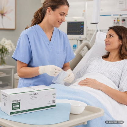 Medgluv Sterigluv Cream Latex Sterile Exam Gloves - 6.5 mil Powder-Free
