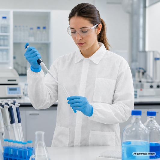 Medgluv White Disposable Lab Coats - With Pockets