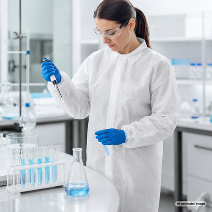 Medgluv White Disposable Lab Coats - Without Pockets