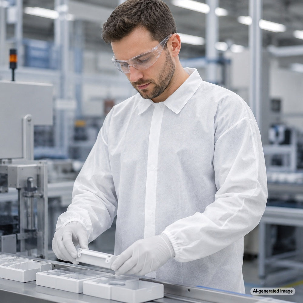 Medgluv White Disposable Lab Coats - Without Pockets